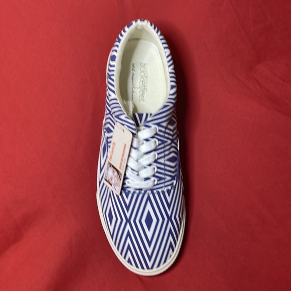 Bucketfeet Men’s Geo Canvas Lace-Up Blue/White Size 9 New in Box - Picture 6 of 7